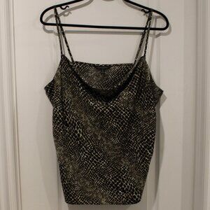 Banana Republic | Women's | Animal Print | Cowl Neck Cami | Satin | XL